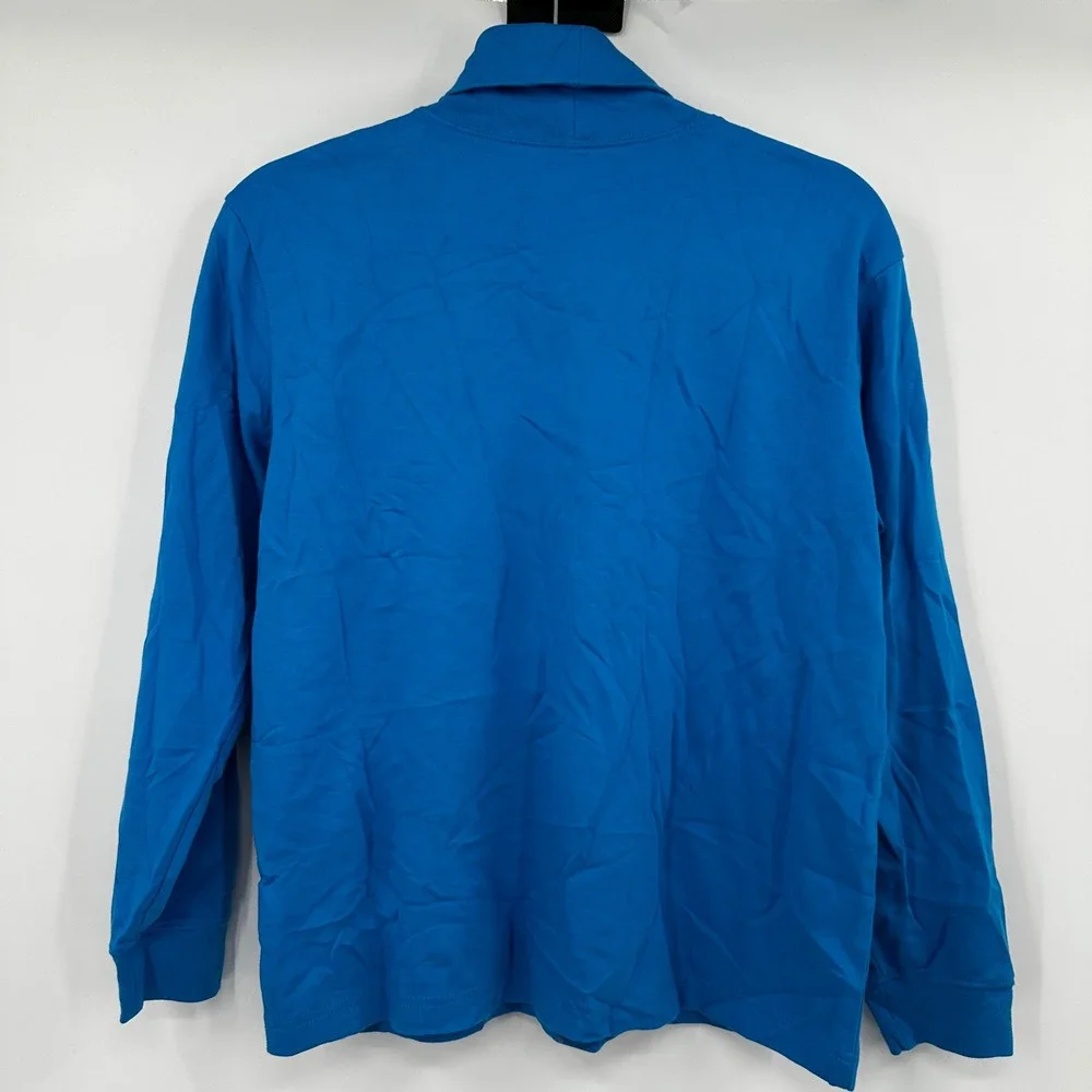 LL Bean Kids Girls XL 18 Blue Cotton Long Sleeve‎ Turtleneck Top Layering Basic
